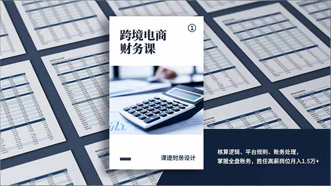跨境电商财务课，核算逻辑、平台规则、账务处理，掌握全盘账务，胜任高薪岗位月入1.5万+-老莫涯