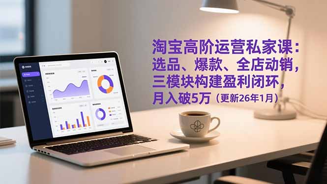 淘宝高阶运营私家课：选品、爆款、全店动销，三模块构建盈利闭环，月入破5万(更新26年1月-老莫涯