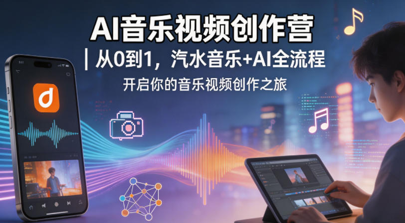 AI音乐视频创作营｜从0到1，汽水音乐+AI全流程，开启你的音乐视频创作之旅-老莫涯