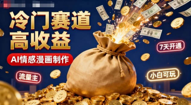 公众号冷门赛道，用AI做情感漫画，7天开通流量主，操作简单，小白可玩-老莫涯