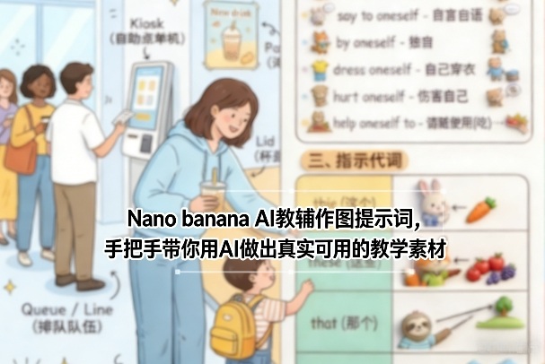 Nano banana AI教辅作图提示词，手把手带你用AI做出真实可用的教学素材-老莫涯