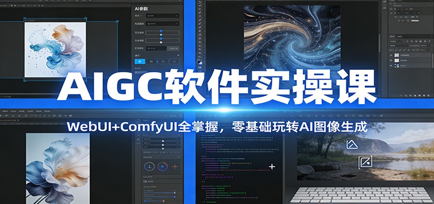 AIGC软件实操课：WebUI+ComfyUI全掌握，零基础玩转AI图像生成-老莫涯