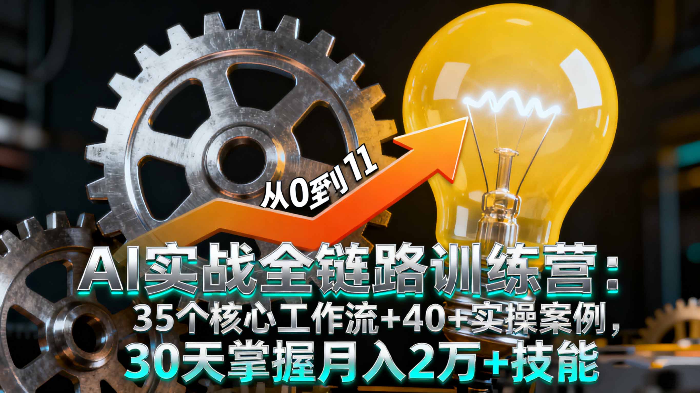 AI实战全链路训练营：35个核心工作流+40+实操案例，30天掌握月入2万+技能-老莫涯