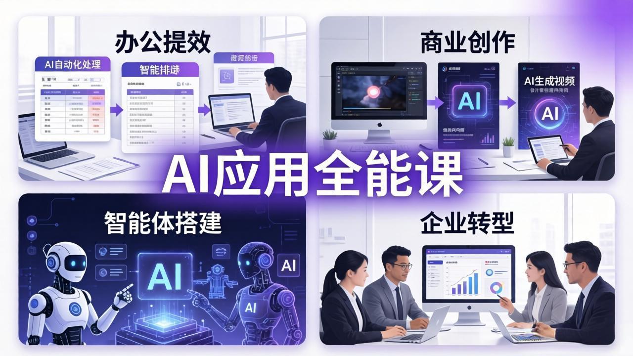 AIGC 应用师全能课-更新：办公提效、商业创作、智能体搭建、企业转型，一站式学会AI应用-老莫涯