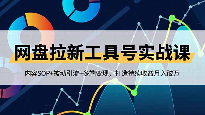 网盘拉新工具号实战课，内容SOP+被动引流+多端变现，打造持续收益月入破万-老莫涯