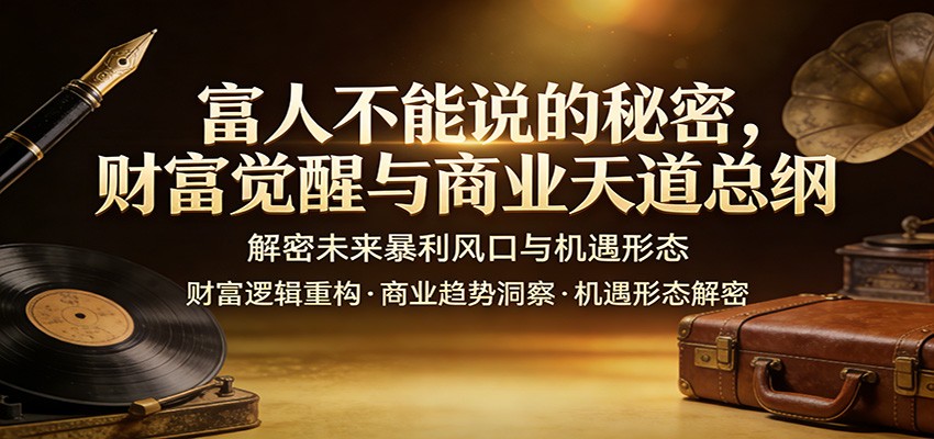 富人不能说的秘密，财富觉醒与商业天道总纲，解密未来暴利风口与机遇形态-老莫涯