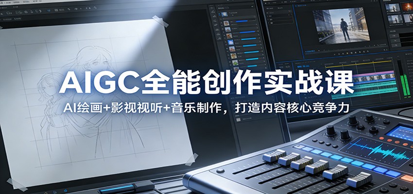 AIGC全能创作实战课：AI绘画+影视视听+音乐制作，打造内容核心竞争力-老莫涯