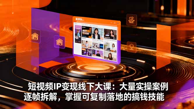 短视频IP变现线下大课：大量实操案例逐帧拆解，掌握可复制落地的搞钱技能-老莫涯