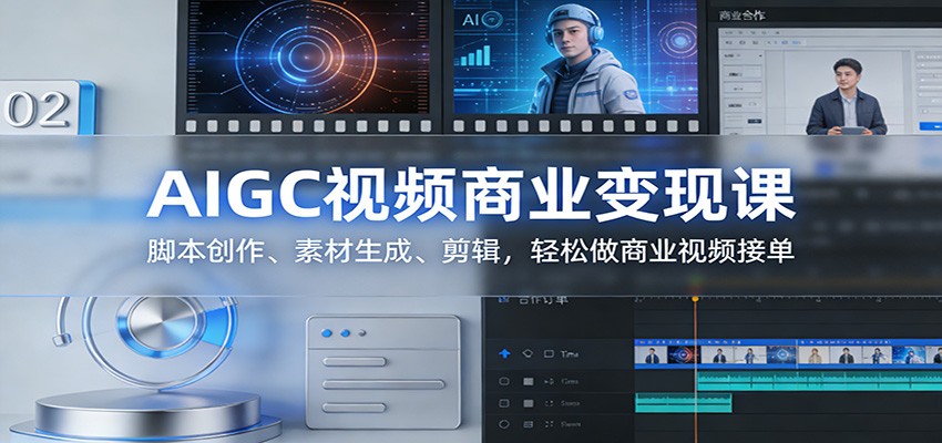 AIGC视频商业变现课：脚本创作、素材生成、剪辑，轻松做商业视频接单-老莫涯