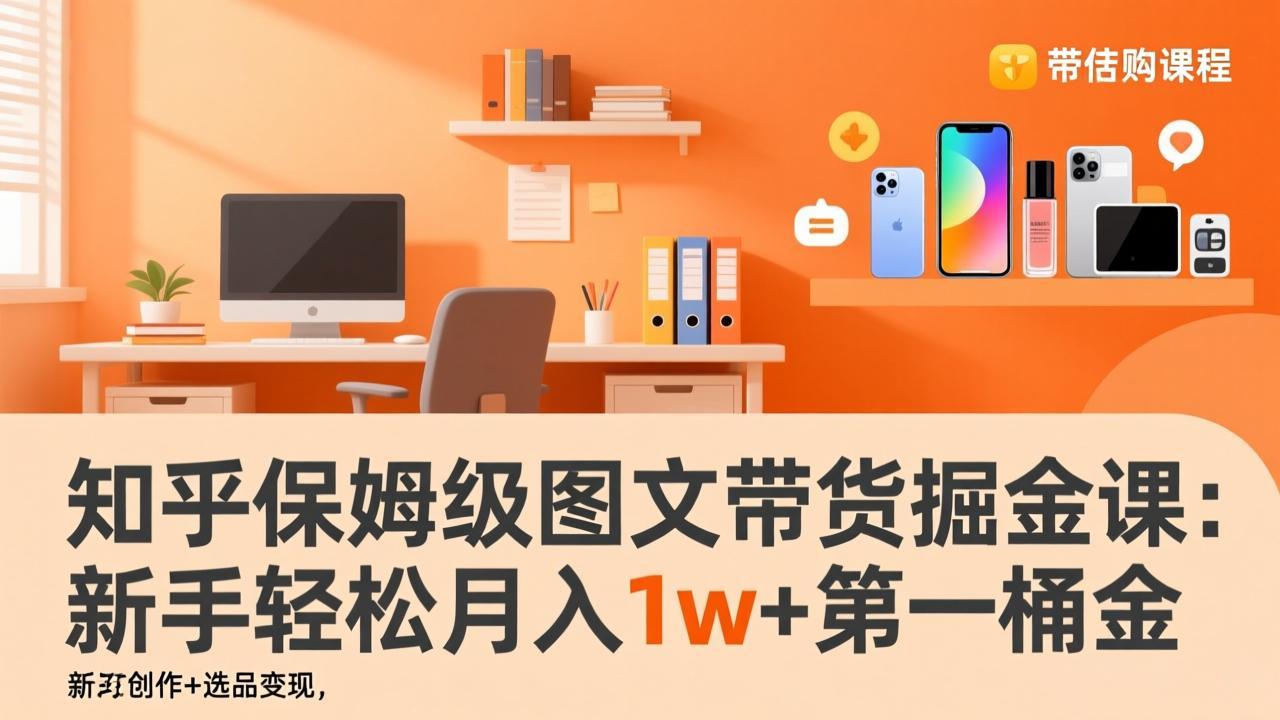 知乎保姆级图文带货掘金课：账号打造+爆文创作+选品变现，新手轻松月入1w+第一桶金-老莫涯