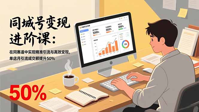 同城号变现进阶课：在同城赛道中实现精准引流与高效变现，单店月引流成交额提升50%-老莫涯