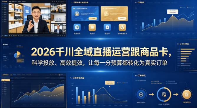 2026千川全域直播运营跟商品卡，科学投放、高效提效，让每一分预算都转化为真实订单-老莫涯