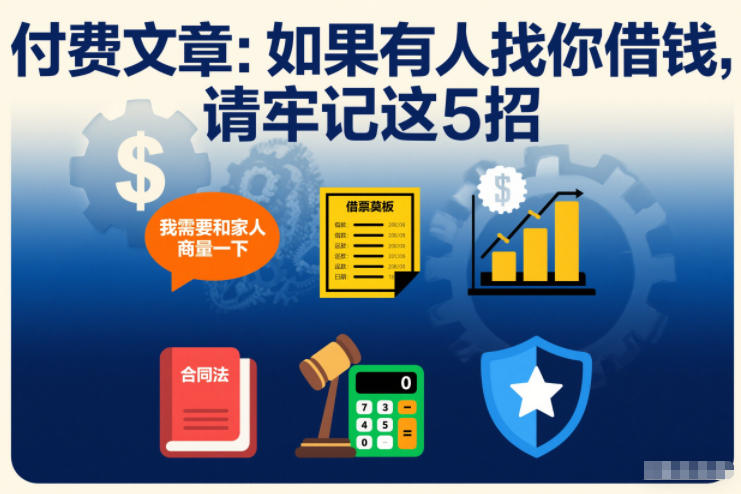 付费文章：如果有人找你借钱，请牢记这5招-老莫涯