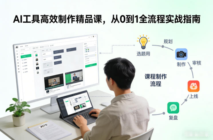 AI工具高效制作精品课，从0到1全流程实战指南-老莫涯