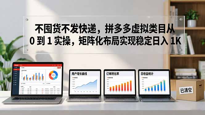 不囤货不发快递，拼多多虚拟类目从 0 到 1 实操，矩阵化布局实现稳定日入 1K-老莫涯