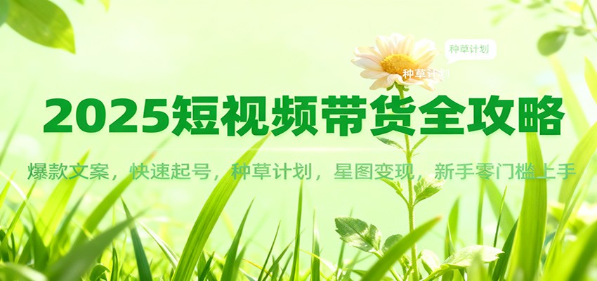 2025短视频带货全攻略：爆款文案，快速起号，种草计划，星图变现，新手零门槛上手-老莫涯