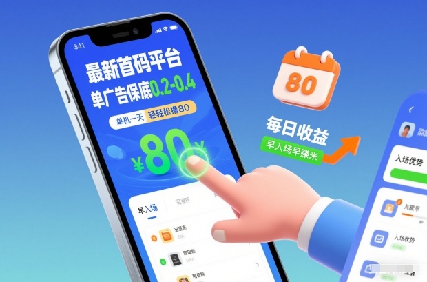 最新首码平台，单广告保底0.2-0.4，单机一天轻松撸80，早入场早賺米【揭秘】-老莫涯
