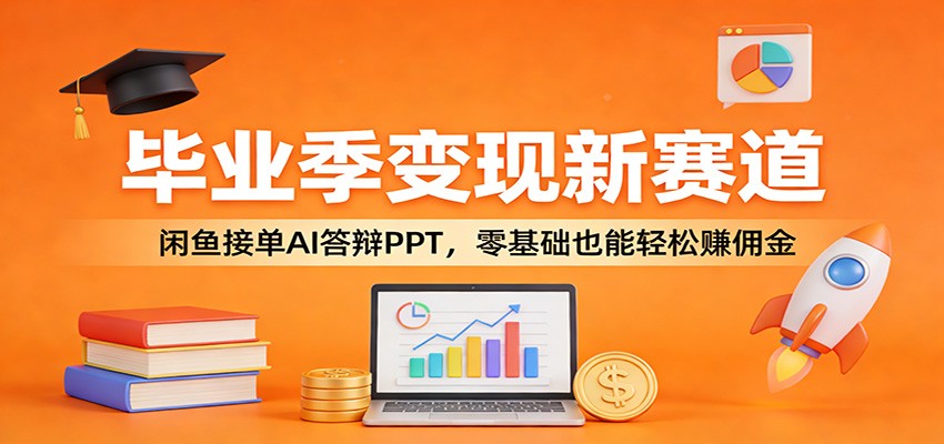 毕业季变现新赛道：闲鱼接单AI答辩PPT，零基础也能轻松赚佣金-老莫涯