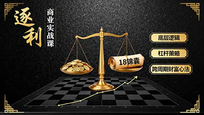 《逐 利》商业实战课，底层逻辑、杠杆策略、18锦囊，跨周期财富心法(更新-老莫涯
