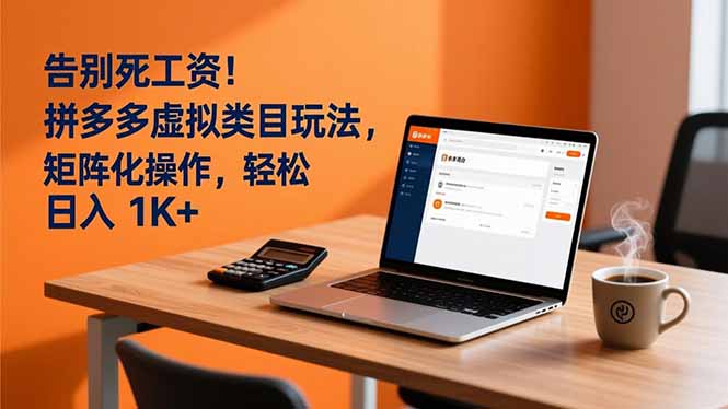 告别死工资！拼多多虚拟类目玩法，矩阵化操作，轻松日入 1K+-老莫涯