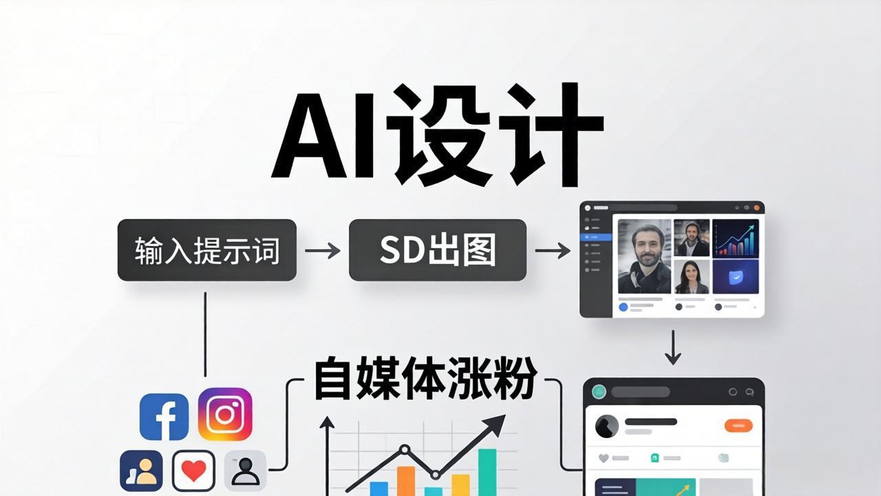 人人都是AI设计师：SD出图+自媒体涨粉一站教学，告别图文素材焦虑，AI设计让你轻松避开内卷-老莫涯