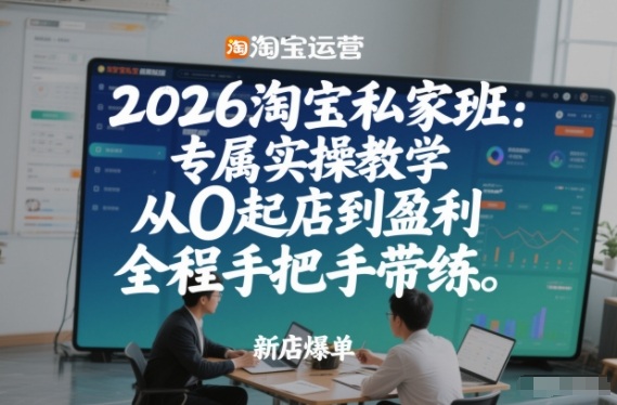 2026淘宝私家班：专属实操教学，从0起店到盈利，全程手把手带练(更新26年3月)-老莫涯