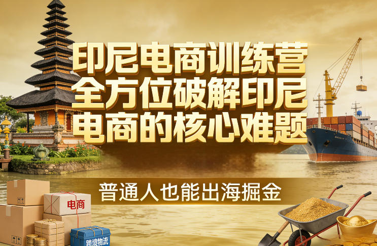 印尼电商训练营，全方位破解印尼电商的核心难题，普通人也能出海掘金-老莫涯