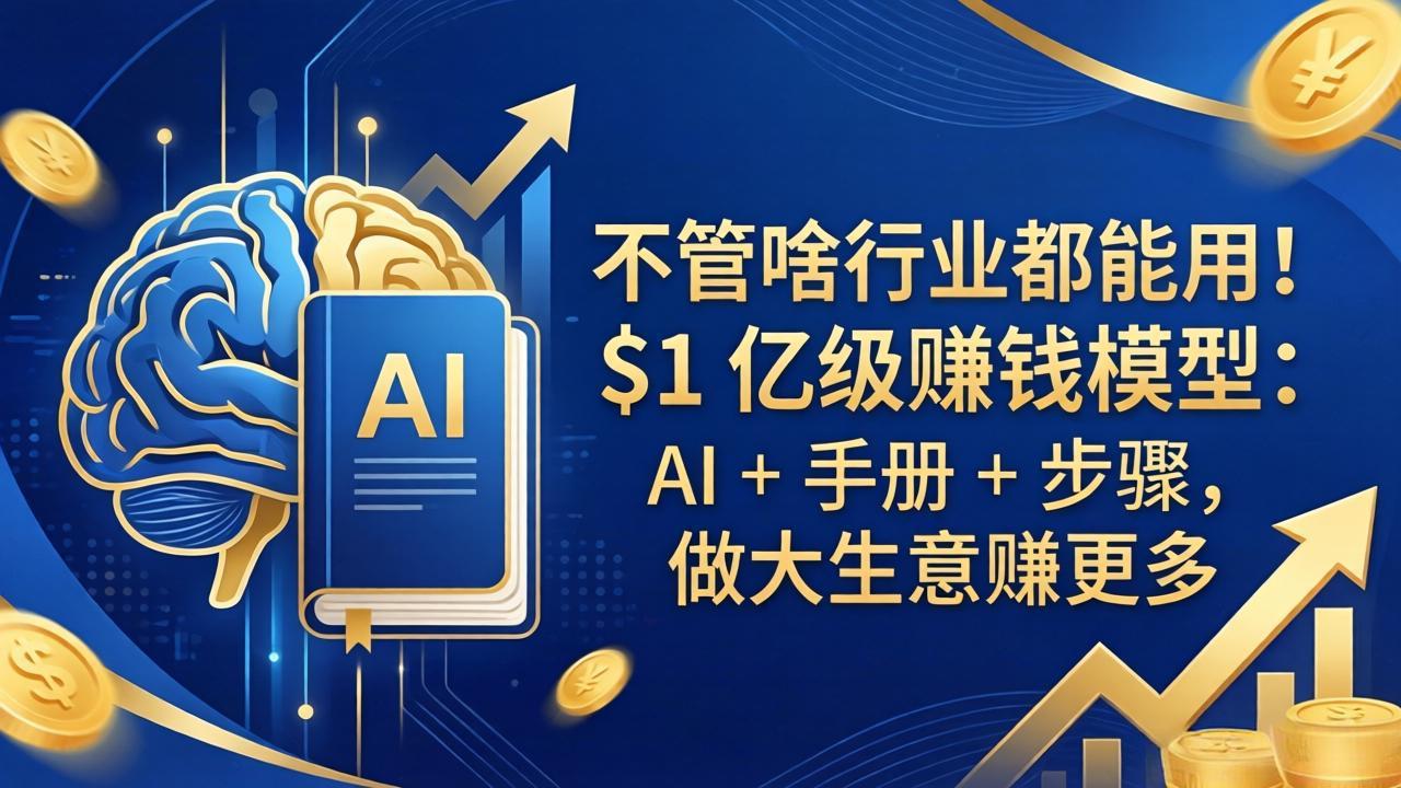 不管啥行业都能用！$1 亿级赚钱模型：AI + 手册 + 步骤，做大生意赚更多-老莫涯