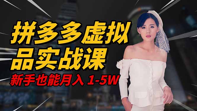 2025 拼多多虚拟品系统实战课，轻资产项目，可矩阵开工作室，新手也能…-老莫涯