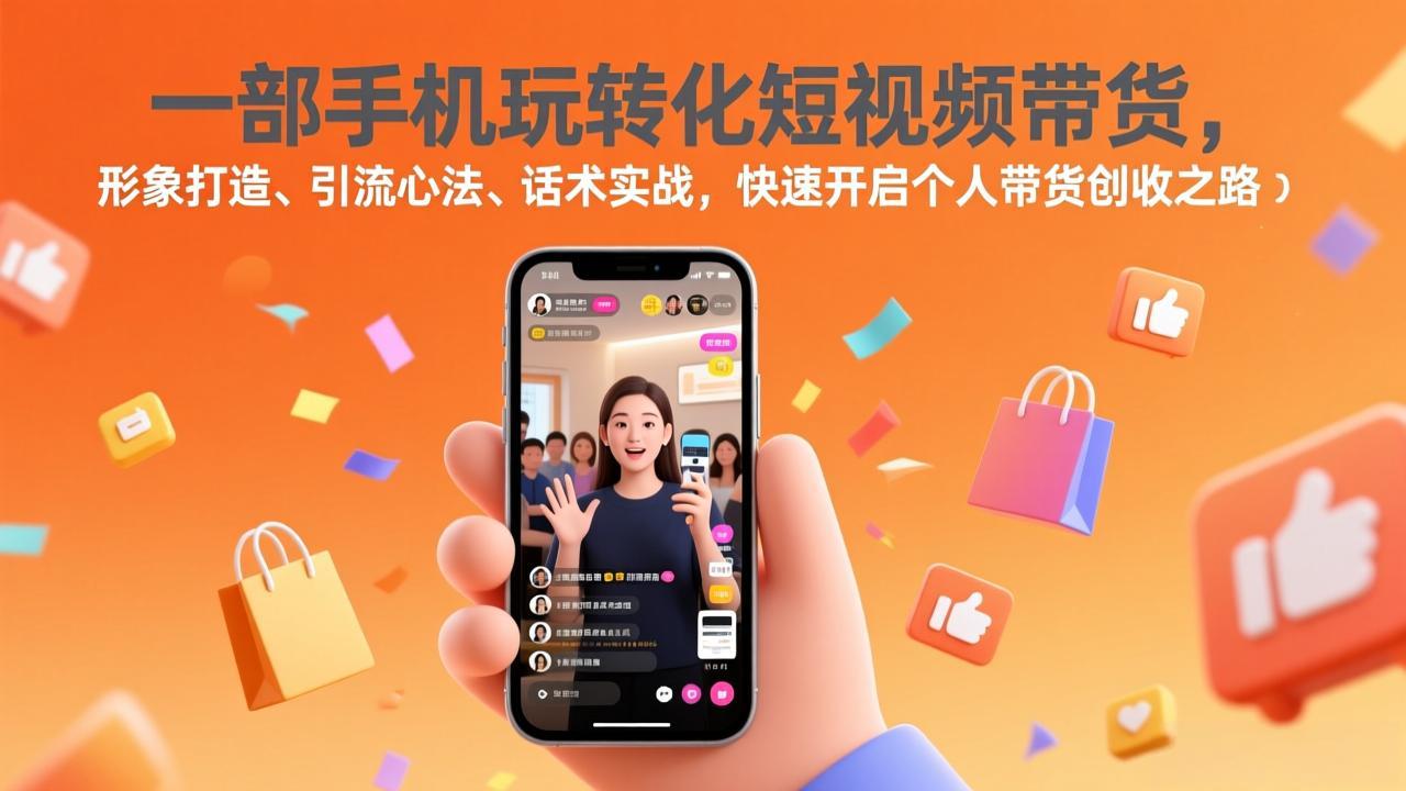 一部手机玩转化短视频带货，形象打造、引流心法、话术实战，快速开启个人带货创收之路-老莫涯