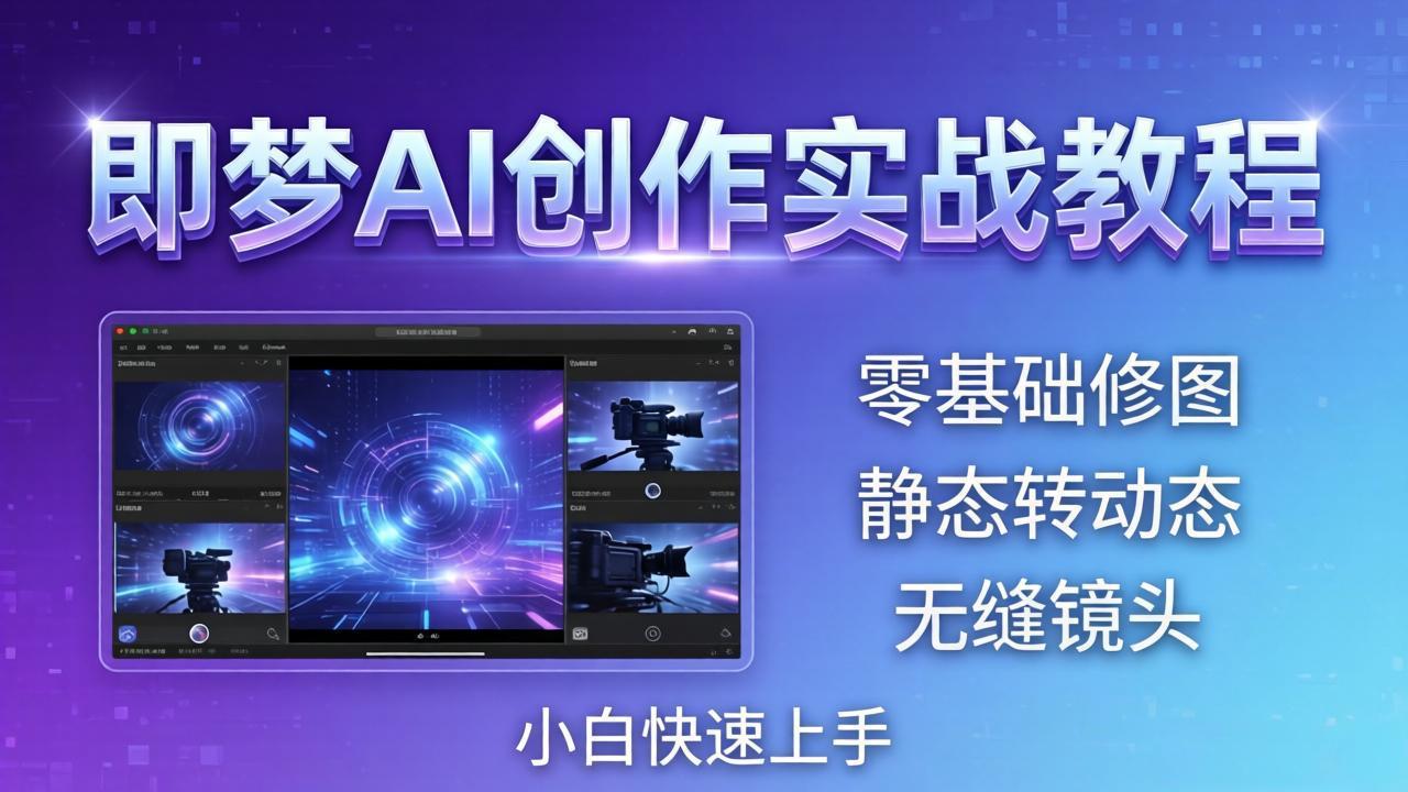 即梦AI创作实战教程，从零基础修图到AI导演，实战教学静态转动态+无缝镜头，小白快速上手-老莫涯