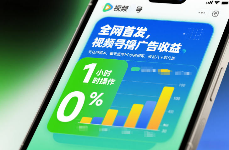 全网首发，视频号撸广告收益，无任何成本，每天操作1个小时即可，收益几十到几张-老莫涯