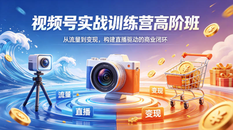 视频号实战训练营高阶班，从流量到变现，构建直播驱动的商业闭环(26年4月)-老莫涯