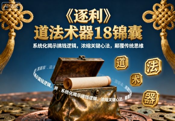 《逐利》道法术器18锦囊，系统化揭示搞钱逻辑，浓缩关键心法，颠覆传统思维(更新)-老莫涯