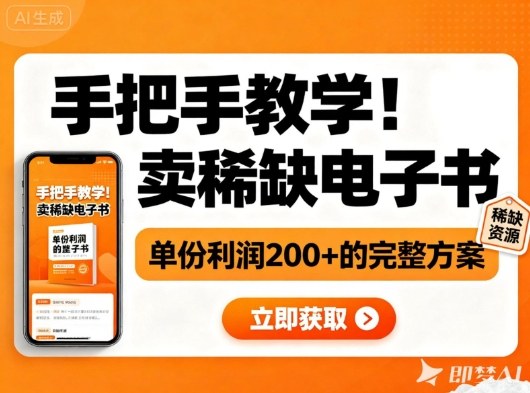 手把手教学！在小红书卖稀缺电子书，单份利润2张+的完整方案-老莫涯