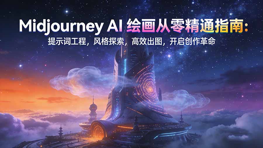 Midjourney AI绘画从零精通指南：提示词工程，风格探索，高效出图，开启创作革命-老莫涯