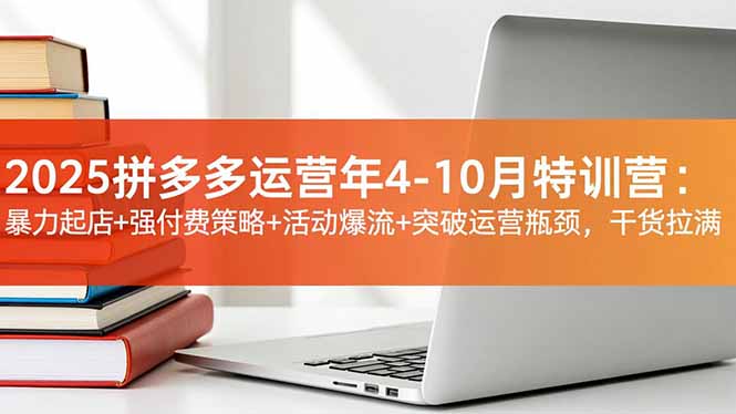 2025拼多多运营年4-10月特训营：暴力起店+强付费策略+活动爆流+突破运营瓶颈，干货拉满-老莫涯