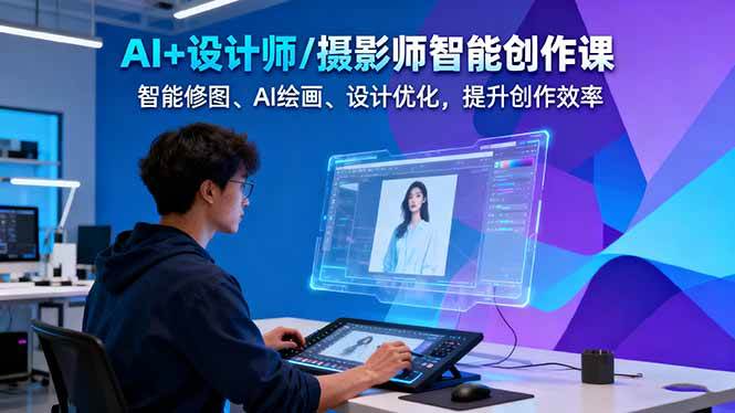 AI+设计师/摄影师智能创作课：智能修图、AI绘画、设计优化，提升创作效率-老莫涯