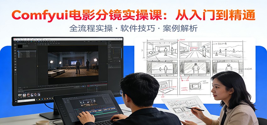ComfyUI电影分镜实操课：分镜一致性，全流程AI视频制作，零基础也能做专业分镜-老莫涯