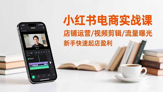 小红书电商实战课：店铺运营/视频剪辑/流量曝光，新手快速起店盈利-老莫涯