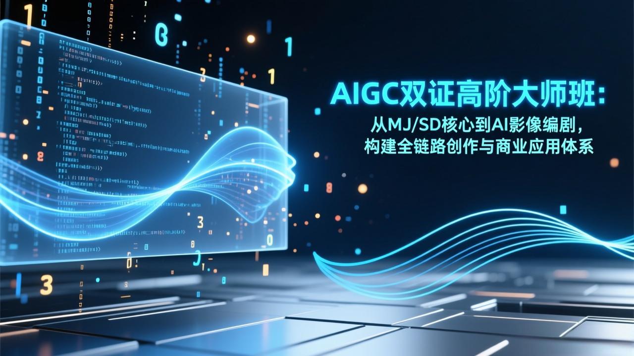 AIGC双证高阶大师班：从MJ/SD核心到AI影像编剧，构建全链路创作与商业应用体系-老莫涯