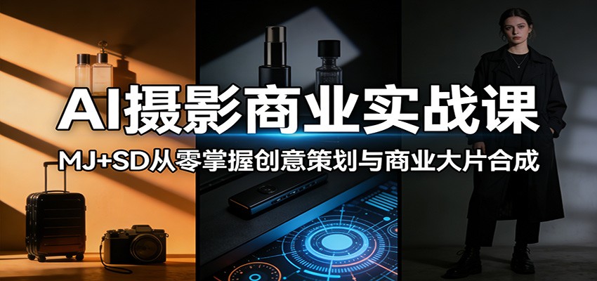 AI摄影商业实战课：MJ+SD从零掌握创意策划与商业大片合成-老莫涯