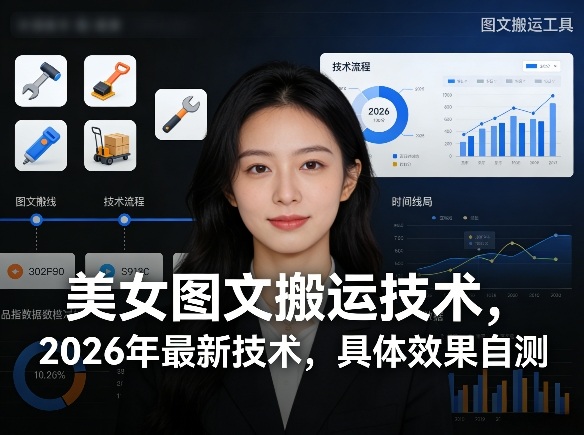 美女图文搬运技术，2026年最新技术，具体效果自测-老莫涯