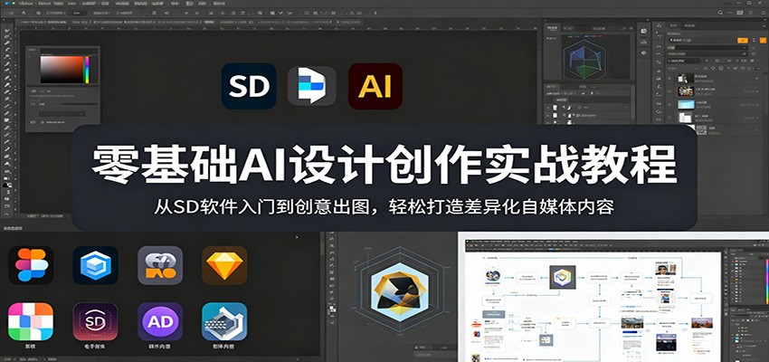 零基础AI设计创作实战教程：从SD软件入门到创意出图，轻松打造差异化自媒体内容-老莫涯