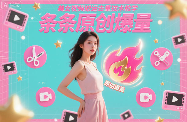 美女视频搬运去重技术教学，条条原创爆量-老莫涯