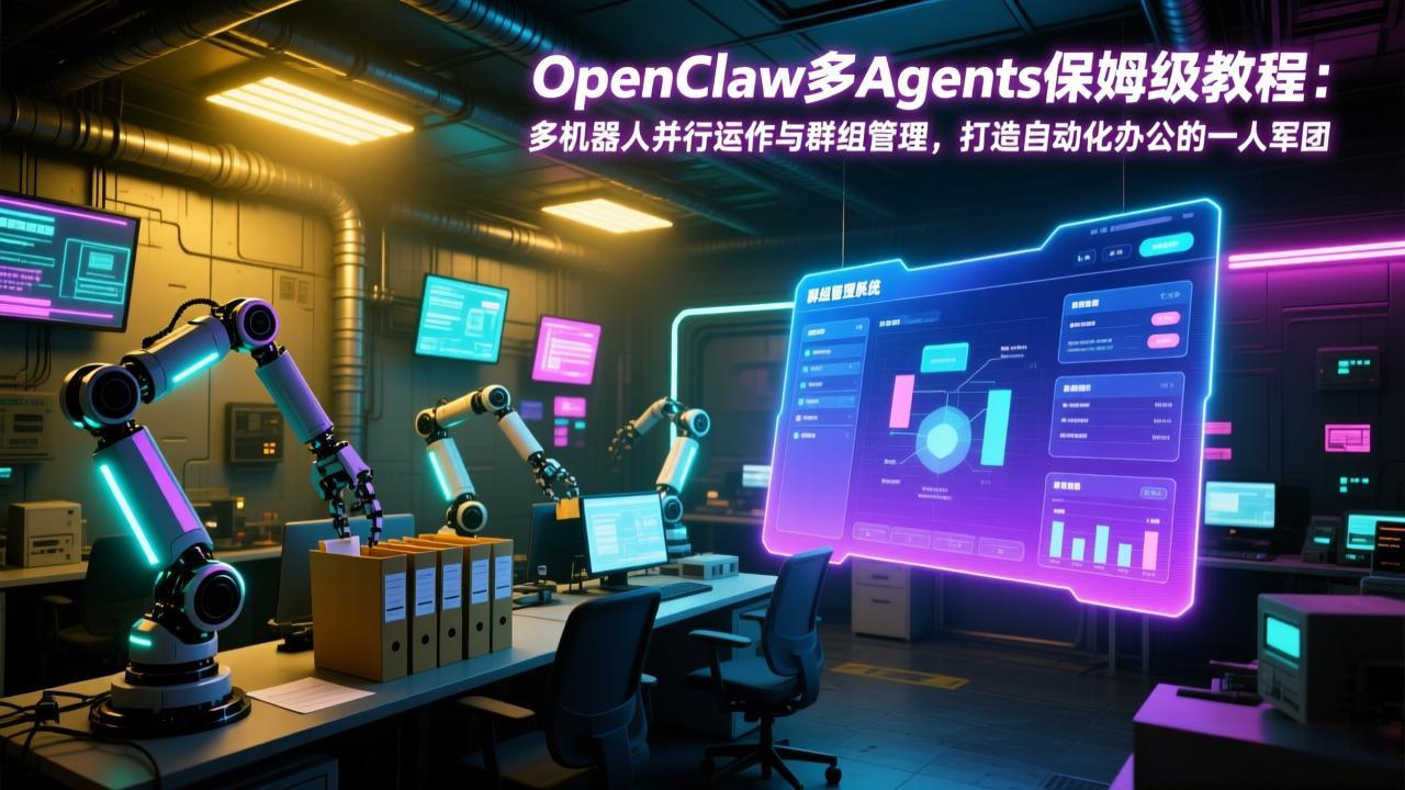OpenClaw多Agents保姆级教程：多机器人并行运作与群组管理，打造自动化办公的一人军团-老莫涯