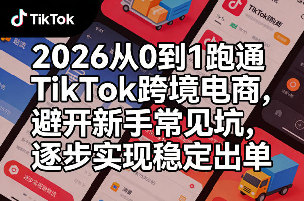 2026从0到1跑通TikTok跨境电商，避开新手常见坑，逐步实现稳定出单-老莫涯