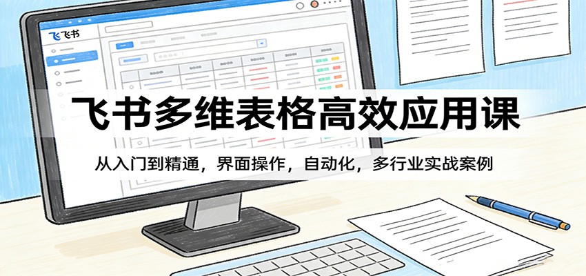 飞书多维表格高效应用课：从入门到精通，界面操作，自动化，多行业实战案例-老莫涯