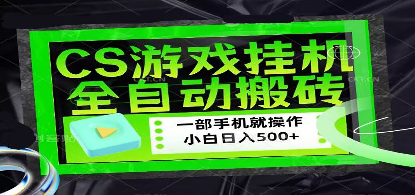 CSGO游戏挂机捡漏搬砖，超稳定的项目，带领1000+小白实现日入500+-老莫涯