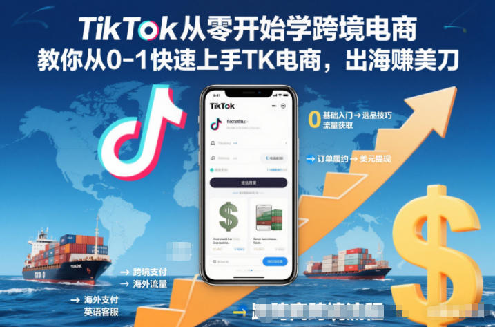 TikTok从零开始学跨境电商，教你从0-1快速上手TK电商，出海賺美刀-老莫涯